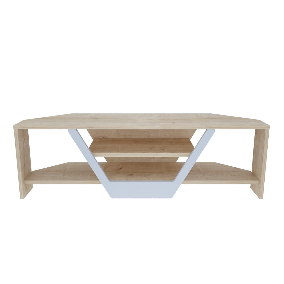 Alb - Stejar | SKU: 322RTC2178 | Comodă TV Sares, 120x35x37 cm, varianta Alb - Stejar, produs pentru amenajarea locuinței, disponibil online în România la CasaMob