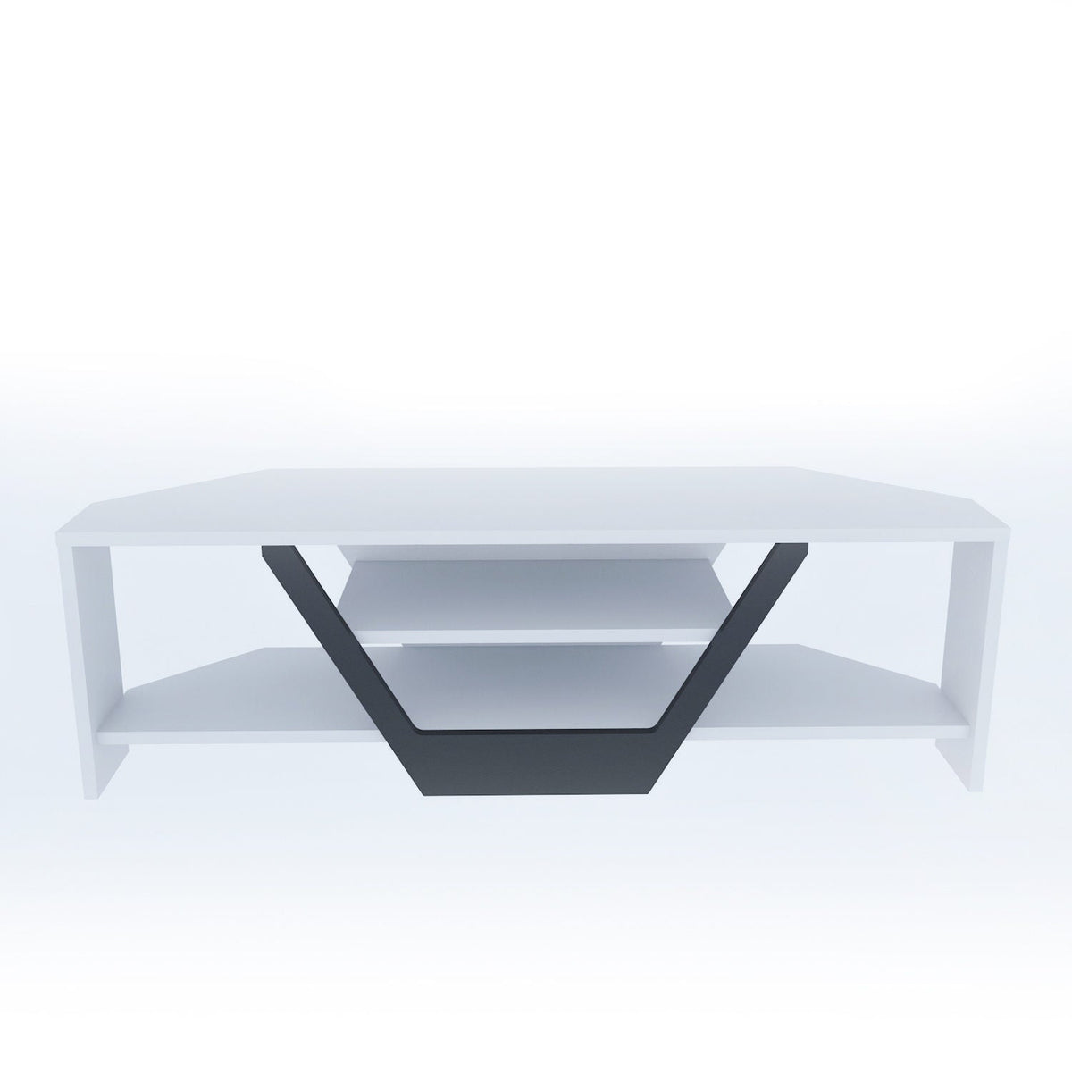 Alb - Negru | SKU: 322RTC2181 | Comodă TV Sares, 120x35x37 cm, varianta Alb - Negru, produs pentru amenajarea locuinței, disponibil online în România la CasaMob