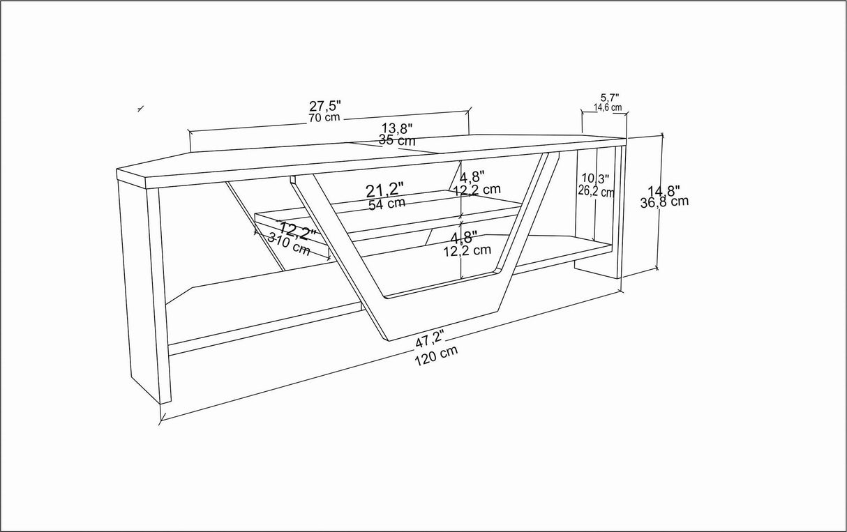 Comodă TV Sares, Diverse culori, 120x35x37 cm - Alb - Negru | SKU: 322RTC2181 | Comodă TV Sares, 120x35x37 cm, varianta Alb - Negru, produs pentru amenajarea locuinței, disponibil online în România la CasaMob