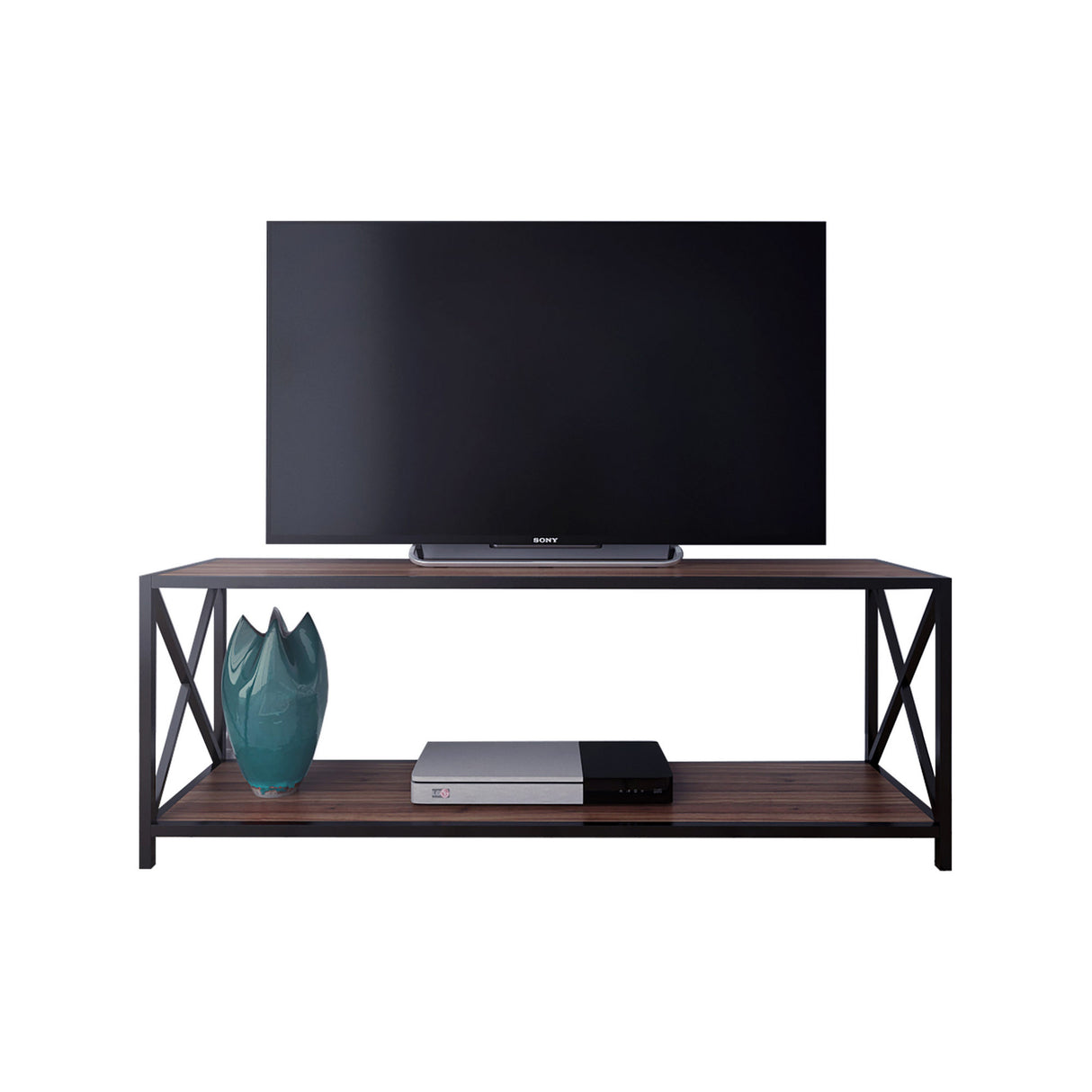 Comodă TV Xena, Nuc - Negru, 120x33x46 cm