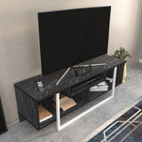 Comodă TV Asal 120, Diverse culori, 120x35x40 cm - Negru - Alb | SKU: 322RTC2188 | Comodă TV Asal 120, 120x35x40 cm, varianta Negru - Alb, produs pentru amenajarea locuinței, disponibil online în România la CasaMob