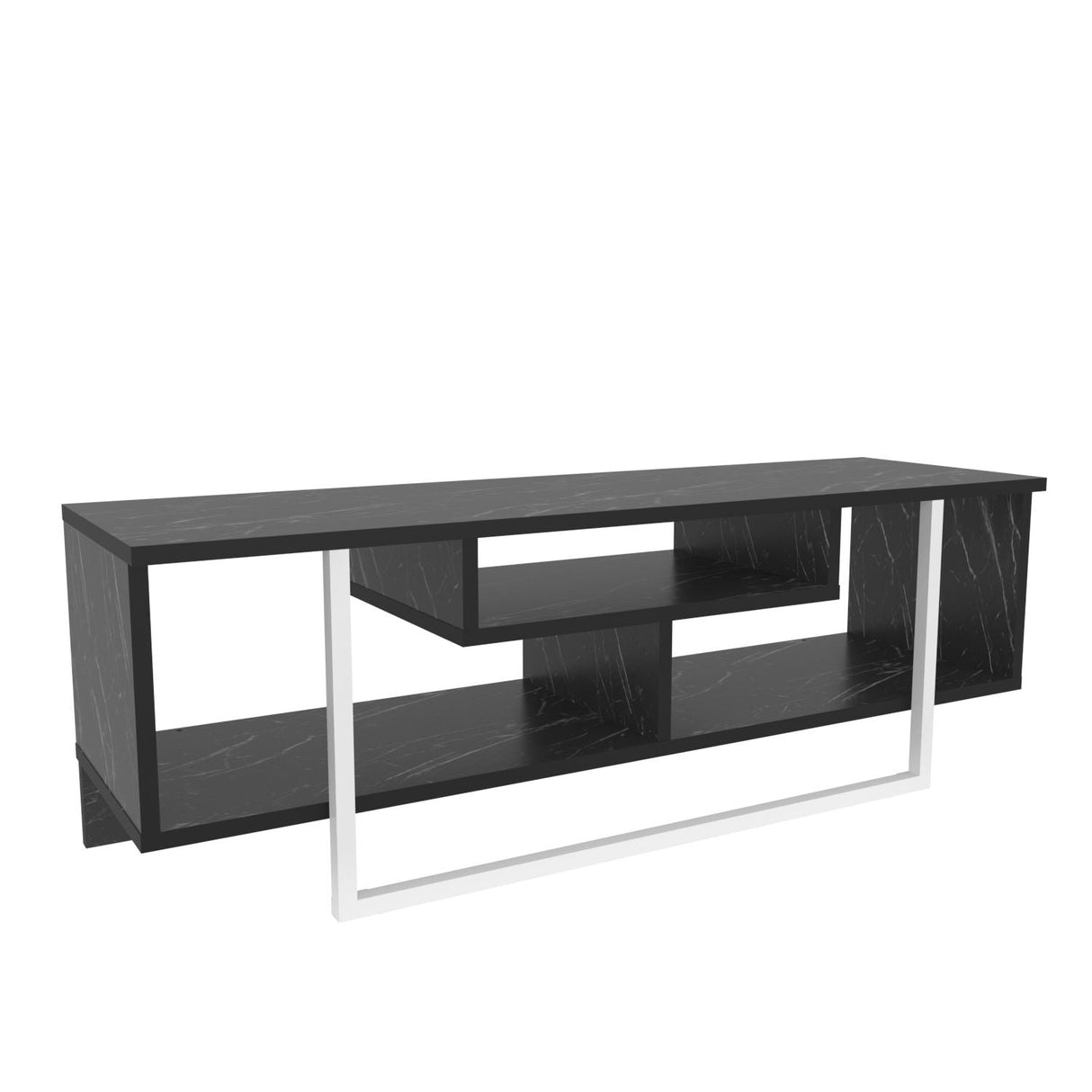 Comodă TV Asal 120, Diverse culori, 120x35x40 cm - Negru - Alb | SKU: 322RTC2188 | Comodă TV Asal 120, 120x35x40 cm, varianta Negru - Alb, produs pentru amenajarea locuinței, disponibil online în România la CasaMob