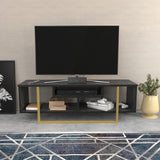 Comodă TV Asal 120, Diverse culori, 120x35x40 cm - Negru - Auriu | SKU: 322RTC2190 | Comodă TV Asal 120, 120x35x40 cm, varianta Negru - Auriu, produs pentru amenajarea locuinței, disponibil online în România la CasaMob