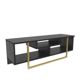 Comodă TV Asal 120, Diverse culori, 120x35x40 cm - Negru - Auriu | SKU: 322RTC2190 | Comodă TV Asal 120, 120x35x40 cm, varianta Negru - Auriu, produs pentru amenajarea locuinței, disponibil online în România la CasaMob