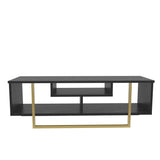 Comodă TV Asal 120, Diverse culori, 120x35x40 cm - Negru - Auriu | SKU: 322RTC2190 | Comodă TV Asal 120, 120x35x40 cm, varianta Negru - Auriu, produs pentru amenajarea locuinței, disponibil online în România la CasaMob