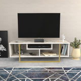 Comodă TV Asal 120 - Ephesus, Diverse culori, 120x35x40 cm - Alb - Auriu | SKU: 322RTC2192 | Comodă TV Asal 120 - Ephesus, 120x35x40 cm, varianta Alb - Auriu, produs pentru amenajarea locuinței, disponibil online în România la CasaMob
