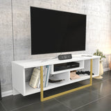 Comodă TV Asal 120, Diverse culori, 120x35x40 cm - Auriu - Alb | SKU: 322RTC2195 | Comodă TV Asal 120, 120x35x40 cm, varianta Auriu - Alb, produs pentru amenajarea locuinței, disponibil online în România la CasaMob