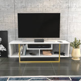 Comodă TV Asal 120, Diverse culori, 120x35x40 cm - Auriu - Alb | SKU: 322RTC2195 | Comodă TV Asal 120, 120x35x40 cm, varianta Auriu - Alb, produs pentru amenajarea locuinței, disponibil online în România la CasaMob