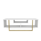 Comodă TV Asal 120, Diverse culori, 120x35x40 cm - Auriu - Alb | SKU: 322RTC2195 | Comodă TV Asal 120, 120x35x40 cm, varianta Auriu - Alb, produs pentru amenajarea locuinței, disponibil online în România la CasaMob