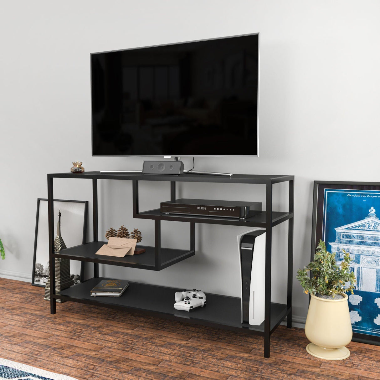 Comodă TV Robbins, Diverse culori, Diverse dimensiuni - Antracit - Negru - 120x39x75 cm | SKU: 322RTC2204 | Comodă TV Robbins, varianta Antracit - Negru - 120x39x75 cm, produs pentru amenajarea locuinței, disponibil online în România la CasaMob
