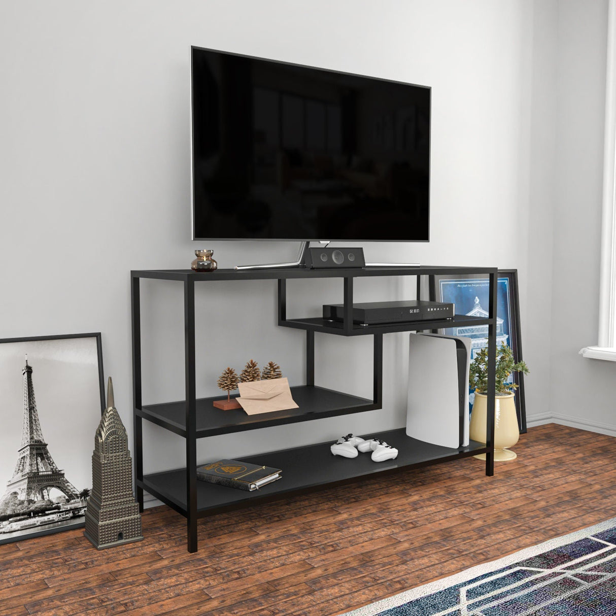 Comodă TV Robbins, Diverse culori, Diverse dimensiuni - Antracit - Negru - 120x39x75 cm | SKU: 322RTC2204 | Comodă TV Robbins, varianta Antracit - Negru - 120x39x75 cm, produs pentru amenajarea locuinței, disponibil online în România la CasaMob