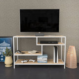 Comodă TV Robbins, Diverse culori, Diverse dimensiuni - Alb - Stejar - 120x39x75 cm | SKU: 322RTC2207 | Comodă TV Robbins, varianta Alb - Stejar - 120x39x75 cm, produs pentru amenajarea locuinței, disponibil online în România la CasaMob