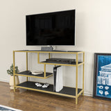 Comodă TV Robbins, Diverse culori, Diverse dimensiuni - Auriu - Antracit - 120x39x75 cm | SKU: 322RTC2212 | Comodă TV Robbins, varianta Auriu - Antracit - 120x39x75 cm, produs pentru amenajarea locuinței, disponibil online în România la CasaMob