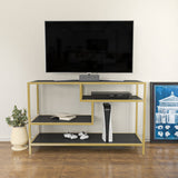 Comodă TV Robbins, Diverse culori, Diverse dimensiuni - Auriu - Antracit - 120x39x75 cm | SKU: 322RTC2212 | Comodă TV Robbins, varianta Auriu - Antracit - 120x39x75 cm, produs pentru amenajarea locuinței, disponibil online în România la CasaMob