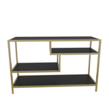 Comodă TV Robbins, Diverse culori, Diverse dimensiuni - Auriu - Antracit - 120x39x75 cm | SKU: 322RTC2212 | Comodă TV Robbins, varianta Auriu - Antracit - 120x39x75 cm, produs pentru amenajarea locuinței, disponibil online în România la CasaMob