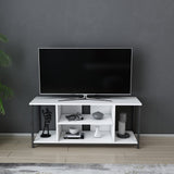 Comodă TV Rinaldo, Diverse culori, 120x35x51 cm - Negru - Alb | SKU: 322RTC2214 | Comodă TV Rinaldo, 120x35x51 cm, varianta Negru - Alb, produs pentru amenajarea locuinței, disponibil online în România la CasaMob
