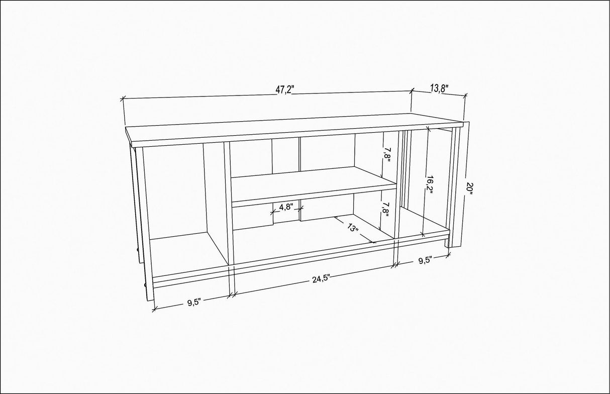 Comodă TV Rinaldo, Diverse culori, 120x35x51 cm - Negru - Alb | SKU: 322RTC2214 | Comodă TV Rinaldo, 120x35x51 cm, varianta Negru - Alb, produs pentru amenajarea locuinței, disponibil online în România la CasaMob