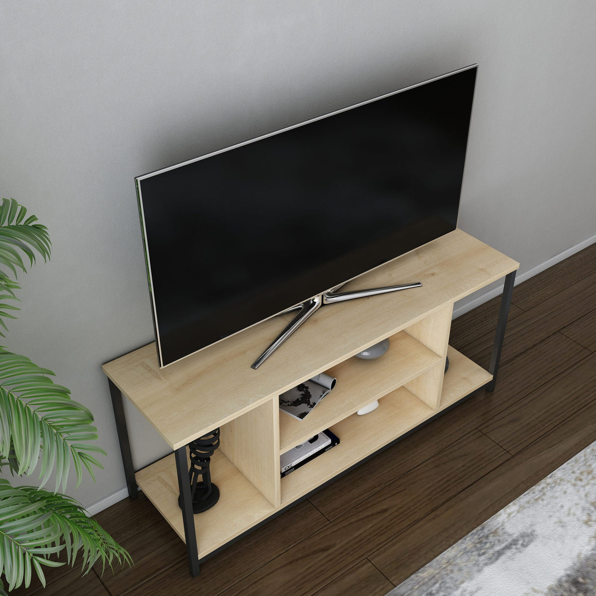 Comodă TV Rinaldo, Diverse culori, 120x35x51 cm - Negru - Stejar | SKU: 322RTC2215 | Comodă TV Rinaldo, 120x35x51 cm, varianta Negru - Stejar, produs pentru amenajarea locuinței, disponibil online în România la CasaMob