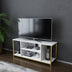Alb - Auriu | SKU: 322RTC2222 | Comodă TV Rinaldo, 120x35x51 cm, varianta Alb - Auriu, produs pentru amenajarea locuinței, disponibil online în România la CasaMob
