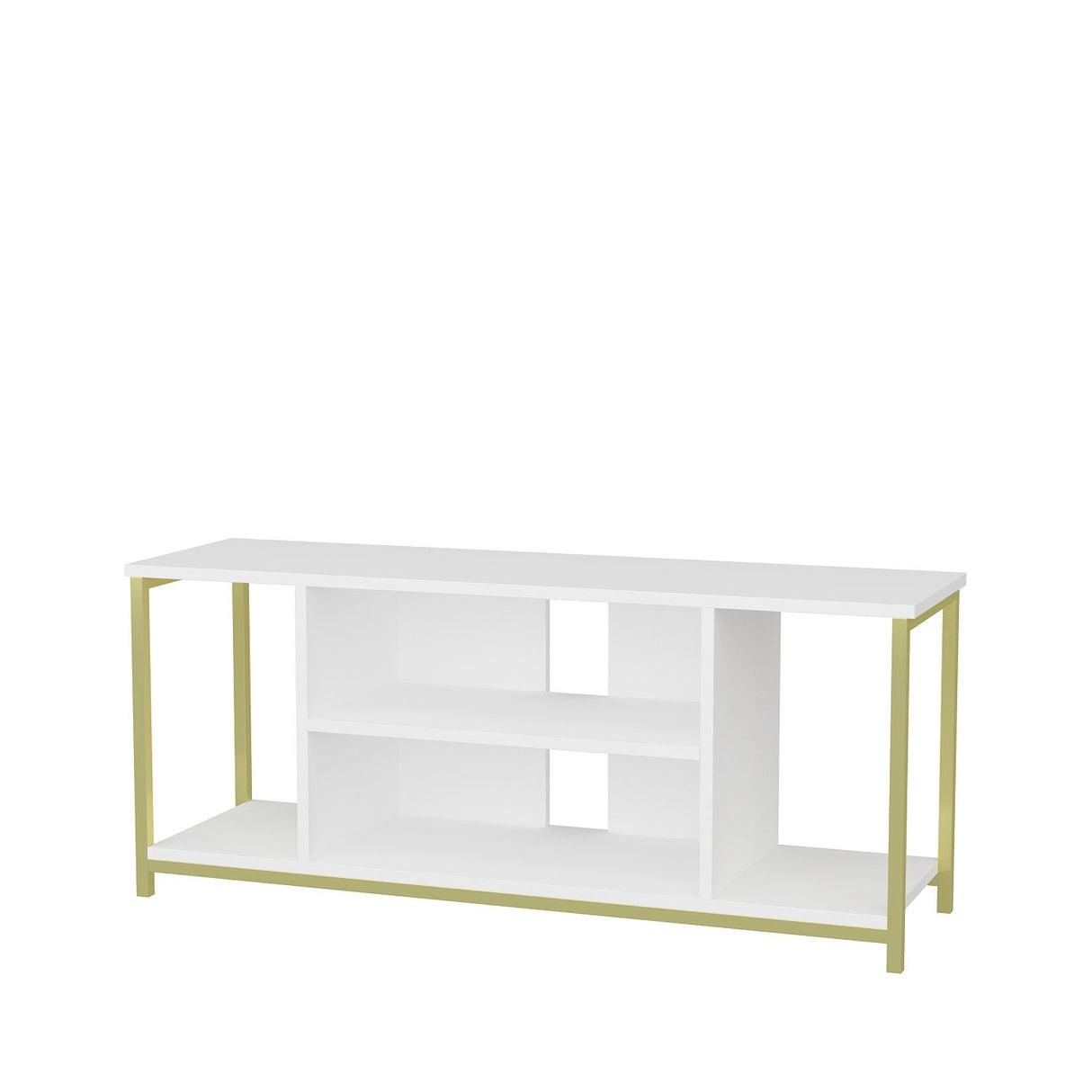 Comodă TV Rinaldo, Diverse culori, 120x35x51 cm - Alb - Auriu | SKU: 322RTC2222 | Comodă TV Rinaldo, 120x35x51 cm, varianta Alb - Auriu, produs pentru amenajarea locuinței, disponibil online în România la CasaMob