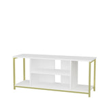 Comodă TV Rinaldo, Diverse culori, 120x35x51 cm - Alb - Auriu | SKU: 322RTC2222 | Comodă TV Rinaldo, 120x35x51 cm, varianta Alb - Auriu, produs pentru amenajarea locuinței, disponibil online în România la CasaMob