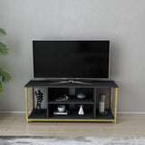 Comodă TV Rinaldo, Diverse culori, 120x35x51 cm - Antracit - Auriu | SKU: 322RTC2224 | Comodă TV Rinaldo, 120x35x51 cm, varianta Antracit - Auriu, produs pentru amenajarea locuinței, disponibil online în România la CasaMob