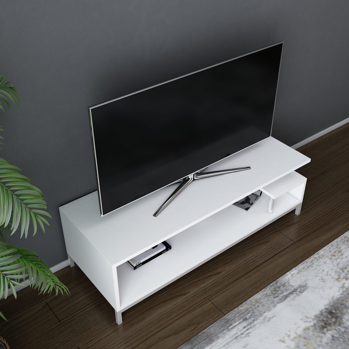 Comodă TV Reilly, Diverse culori, 120x45x38 cm - Alb | SKU: 322RTC2230 | Comodă TV Reilly, 120x45x38 cm, varianta Alb, produs pentru amenajarea locuinței, disponibil online în România la CasaMob