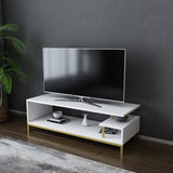 Comodă TV Reilly, Diverse culori, 120x45x38 cm - Auriu - Alb | SKU: 322RTC2234 | Comodă TV Reilly, 120x45x38 cm, varianta Auriu - Alb, produs pentru amenajarea locuinței, disponibil online în România la CasaMob