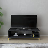 Comodă TV Reilly, Diverse culori, 120x45x38 cm - Auriu - Antracit | SKU: 322RTC2236 | Comodă TV Reilly, 120x45x38 cm, varianta Auriu - Antracit, produs pentru amenajarea locuinței, disponibil online în România la CasaMob