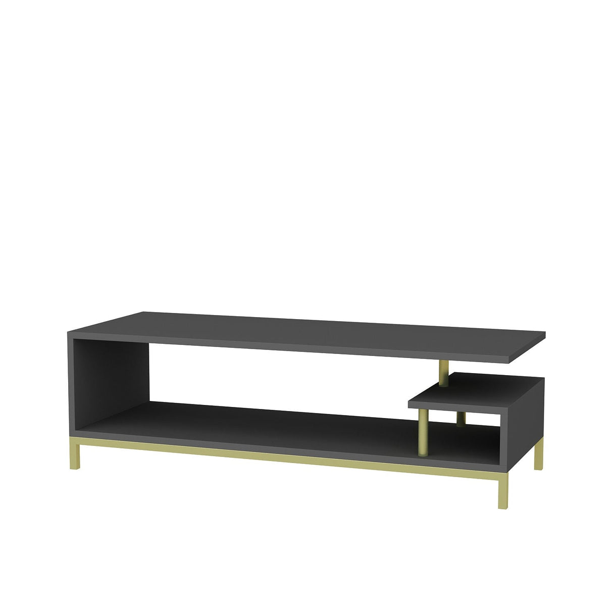 Comodă TV Reilly, Diverse culori, 120x45x38 cm - Auriu - Antracit | SKU: 322RTC2236 | Comodă TV Reilly, 120x45x38 cm, varianta Auriu - Antracit, produs pentru amenajarea locuinței, disponibil online în România la CasaMob