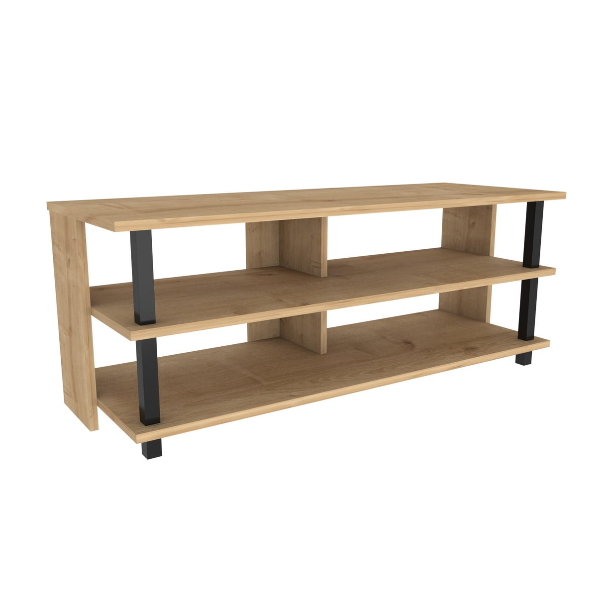 Comodă TV Pueblo, Diverse culori, 120x45x47 cm - Negru - Stejar | SKU: 322RTC2239 | Comodă TV Pueblo, 120x45x47 cm, varianta Negru - Stejar, produs pentru amenajarea locuinței, disponibil online în România la CasaMob