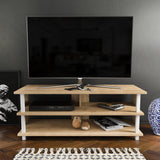Comodă TV Pueblo, Diverse culori, 120x45x47 cm - Alb - Stejar | SKU: 322RTC2243 | Comodă TV Pueblo, 120x45x47 cm, varianta Alb - Stejar, produs pentru amenajarea locuinței, disponibil online în România la CasaMob