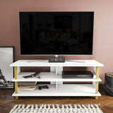 Comodă TV Pueblo, Diverse culori, 120x45x47 cm - Auriu - Alb | SKU: 322RTC2246 | Comodă TV Pueblo, 120x45x47 cm, varianta Auriu - Alb, produs pentru amenajarea locuinței, disponibil online în România la CasaMob