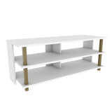 Comodă TV Pueblo, Diverse culori, 120x45x47 cm - Auriu - Alb | SKU: 322RTC2246 | Comodă TV Pueblo, 120x45x47 cm, varianta Auriu - Alb, produs pentru amenajarea locuinței, disponibil online în România la CasaMob