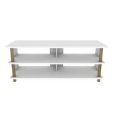 Comodă TV Pueblo, Diverse culori, 120x45x47 cm - Auriu - Alb | SKU: 322RTC2246 | Comodă TV Pueblo, 120x45x47 cm, varianta Auriu - Alb, produs pentru amenajarea locuinței, disponibil online în România la CasaMob