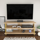 Comodă TV Pueblo, Diverse culori, 120x45x47 cm - Auriu - Stejar | SKU: 322RTC2247 | Comodă TV Pueblo, 120x45x47 cm, varianta Auriu - Stejar, produs pentru amenajarea locuinței, disponibil online în România la CasaMob