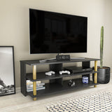 Comodă TV Pueblo, Diverse culori, 120x45x47 cm - Auriu - Antracit | SKU: 322RTC2248 | Comodă TV Pueblo, 120x45x47 cm, varianta Auriu - Antracit, produs pentru amenajarea locuinței, disponibil online în România la CasaMob