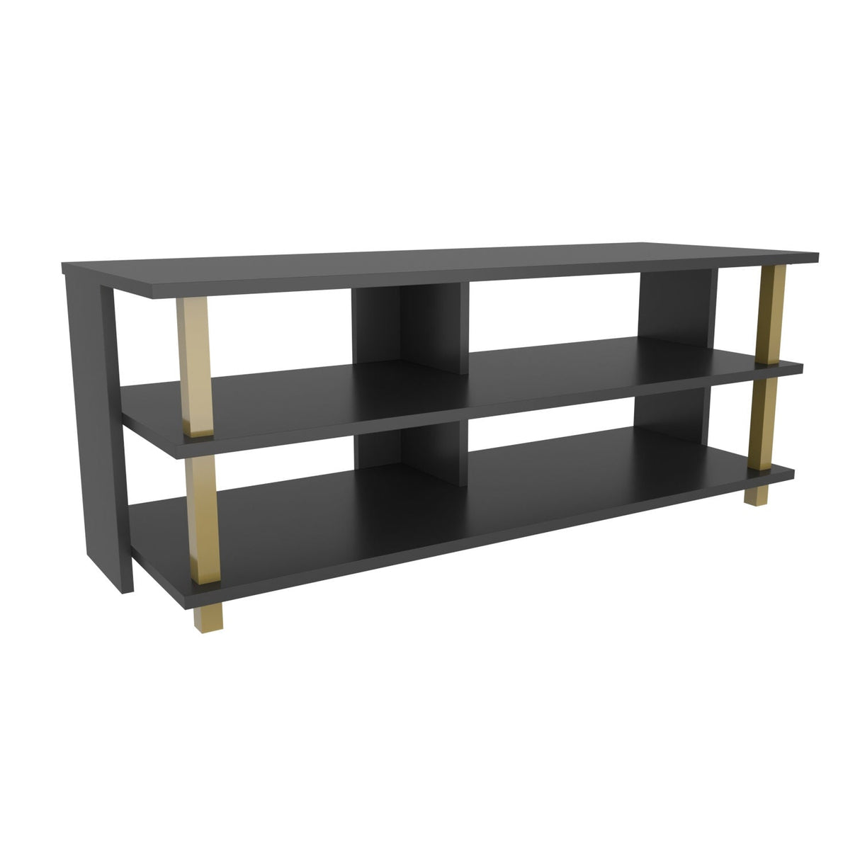 Comodă TV Pueblo, Diverse culori, 120x45x47 cm - Auriu - Antracit | SKU: 322RTC2248 | Comodă TV Pueblo, 120x45x47 cm, varianta Auriu - Antracit, produs pentru amenajarea locuinței, disponibil online în România la CasaMob