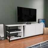 Comodă TV Primrose, Diverse culori, 160x35x51 cm - Negru - Alb | SKU: 322RTC2250 | Comodă TV Primrose, 160x35x51 cm, varianta Negru - Alb, produs pentru amenajarea locuinței, disponibil online în România la CasaMob