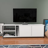 Comodă TV Primrose, Diverse culori, 160x35x51 cm - Negru - Alb | SKU: 322RTC2250 | Comodă TV Primrose, 160x35x51 cm, varianta Negru - Alb, produs pentru amenajarea locuinței, disponibil online în România la CasaMob