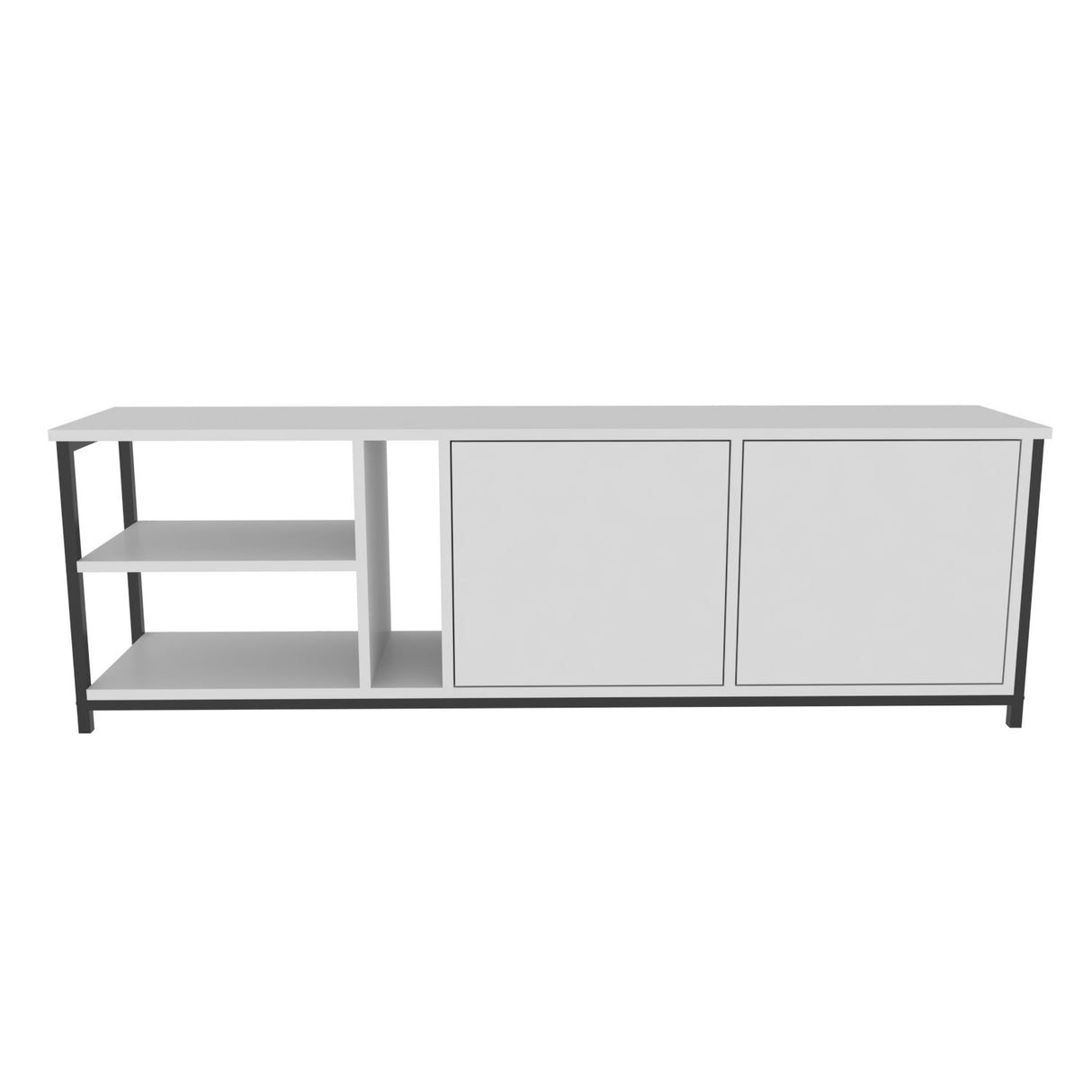 Comodă TV Primrose, Diverse culori, 160x35x51 cm - Negru - Alb | SKU: 322RTC2250 | Comodă TV Primrose, 160x35x51 cm, varianta Negru - Alb, produs pentru amenajarea locuinței, disponibil online în România la CasaMob
