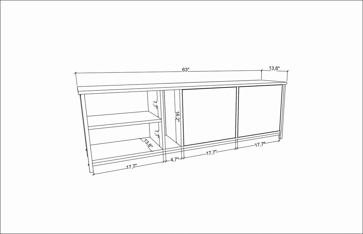 Comodă TV Primrose, Diverse culori, 160x35x51 cm - Negru - Alb | SKU: 322RTC2250 | Comodă TV Primrose, 160x35x51 cm, varianta Negru - Alb, produs pentru amenajarea locuinței, disponibil online în România la CasaMob