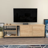 Comodă TV Primrose, Diverse culori, 160x35x51 cm - Negru - Stejar | SKU: 322RTC2251 | Comodă TV Primrose, 160x35x51 cm, varianta Negru - Stejar, produs pentru amenajarea locuinței, disponibil online în România la CasaMob