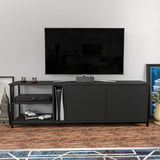 Comodă TV Primrose, Diverse culori, 160x35x51 cm - Negru - Antracit | SKU: 322RTC2252 | Comodă TV Primrose, 160x35x51 cm, varianta Negru - Antracit, produs pentru amenajarea locuinței, disponibil online în România la CasaMob