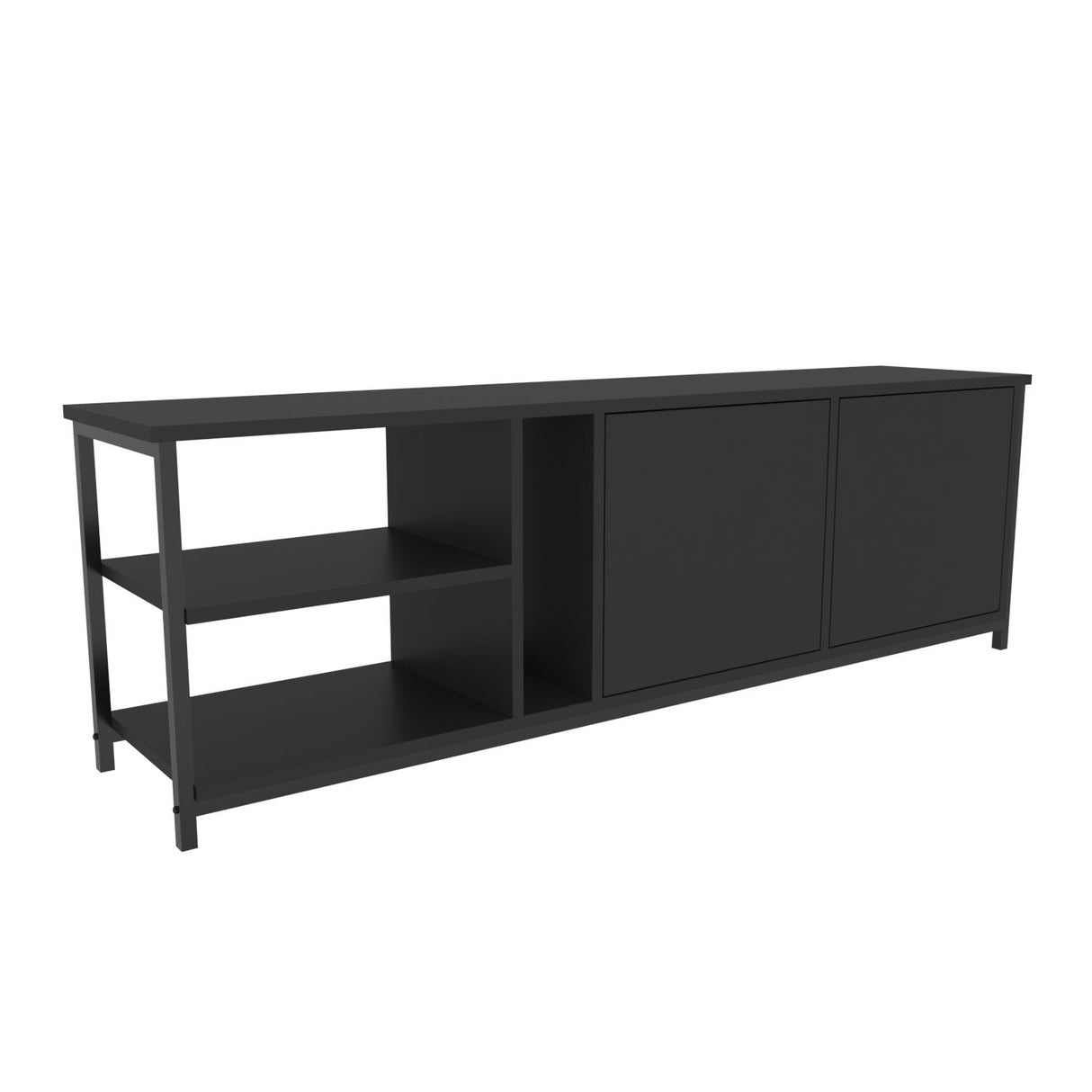 Comodă TV Primrose, Diverse culori, 160x35x51 cm - Negru - Antracit | SKU: 322RTC2252 | Comodă TV Primrose, 160x35x51 cm, varianta Negru - Antracit, produs pentru amenajarea locuinței, disponibil online în România la CasaMob