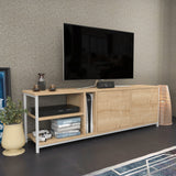 Comodă TV Primrose, Diverse culori, 160x35x51 cm - Alb - Stejar | SKU: 322RTC2255 | Comodă TV Primrose, 160x35x51 cm, varianta Alb - Stejar, produs pentru amenajarea locuinței, disponibil online în România la CasaMob
