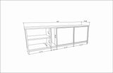 Comodă TV Primrose, Diverse culori, 160x35x51 cm - Alb - Stejar | SKU: 322RTC2255 | Comodă TV Primrose, 160x35x51 cm, varianta Alb - Stejar, produs pentru amenajarea locuinței, disponibil online în România la CasaMob