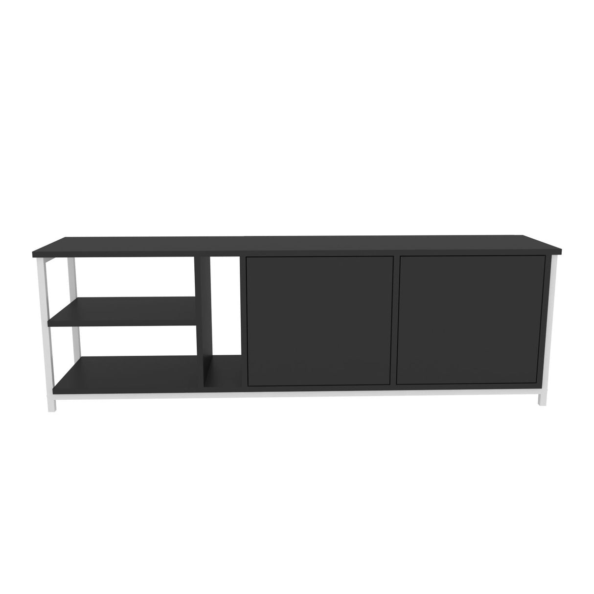 Comodă TV Primrose, Diverse culori, 160x35x51 cm - Alb - Antracit | SKU: 322RTC2256 | Comodă TV Primrose, 160x35x51 cm, varianta Alb - Antracit, produs pentru amenajarea locuinței, disponibil online în România la CasaMob