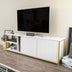 Alb - Auriu | SKU: 322RTC2258 | Comodă TV Primrose, 160x35x51 cm, varianta Alb - Auriu, produs pentru amenajarea locuinței, disponibil online în România la CasaMob