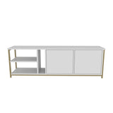 Comodă TV Primrose, Diverse culori, 160x35x51 cm - Alb - Auriu | SKU: 322RTC2258 | Comodă TV Primrose, 160x35x51 cm, varianta Alb - Auriu, produs pentru amenajarea locuinței, disponibil online în România la CasaMob